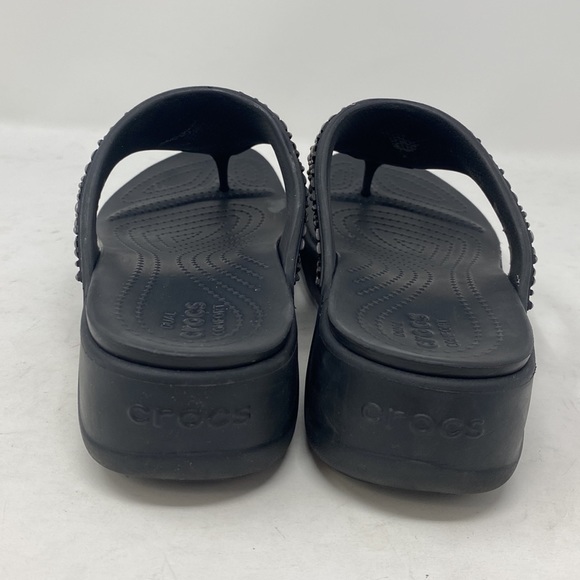 Crocs Monterey Diamante Wedge Flip Flop Sandals Size 10 - Picture 5 of 8